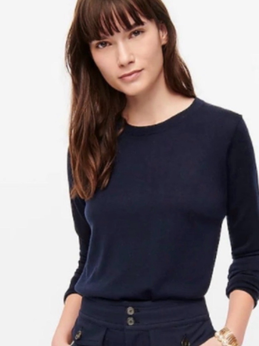 J. Crew Navy Blue Crewneck Long Sleeve Merino Wool Sweater Women’s XL